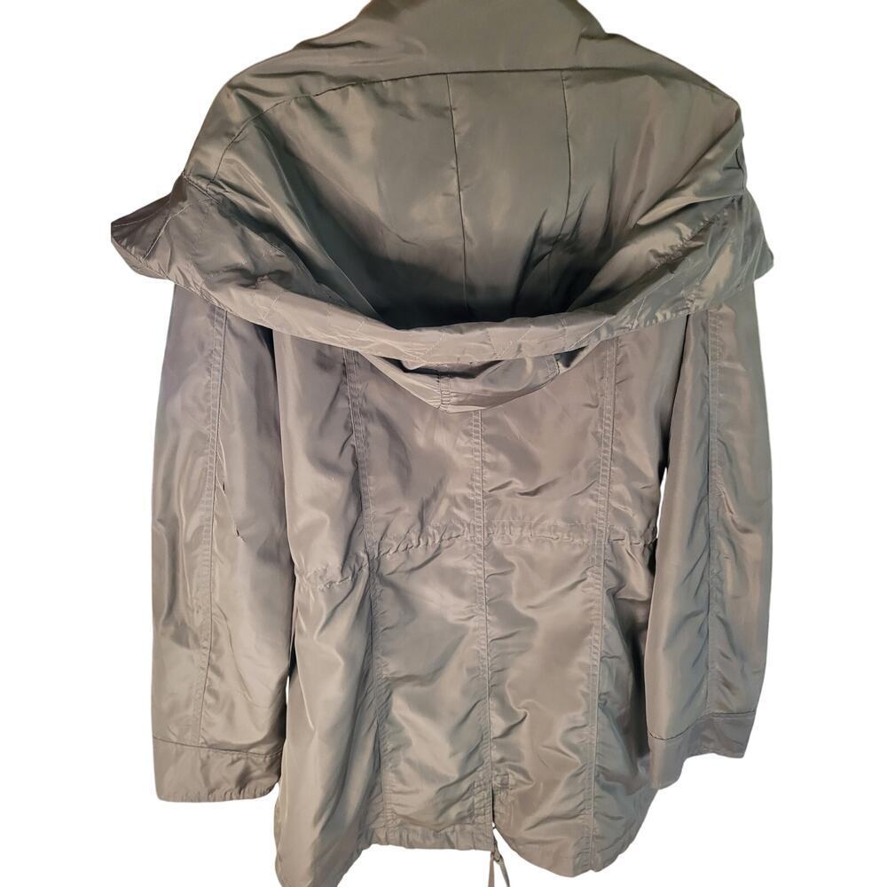 DB Women Jacket Olive Green Hood Zip/Snap Drawcord Lined Pockets Sz XL - Picture 6 of 9